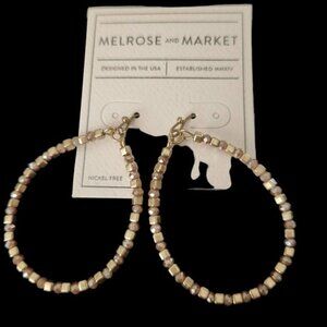 NWT Gorgeous Melrose and Market Purple/Gold Pierced Hoop Earrings